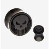 Earrings * | Earrings Marvel Punisher Double Flare Iron Wood Plugs