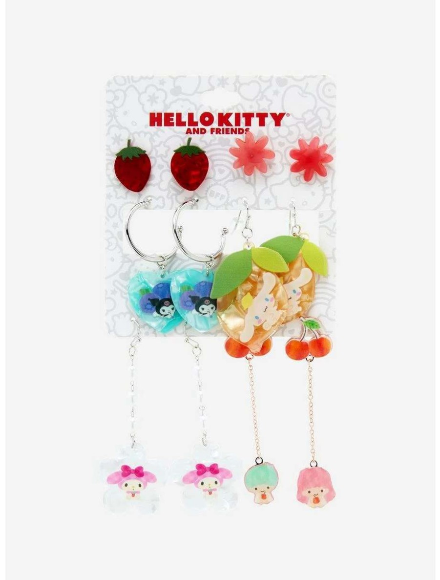 Earrings * | Earrings Sanrio Fruits Hello Kitty And Friends Earring Set Boxlunch Exclusive