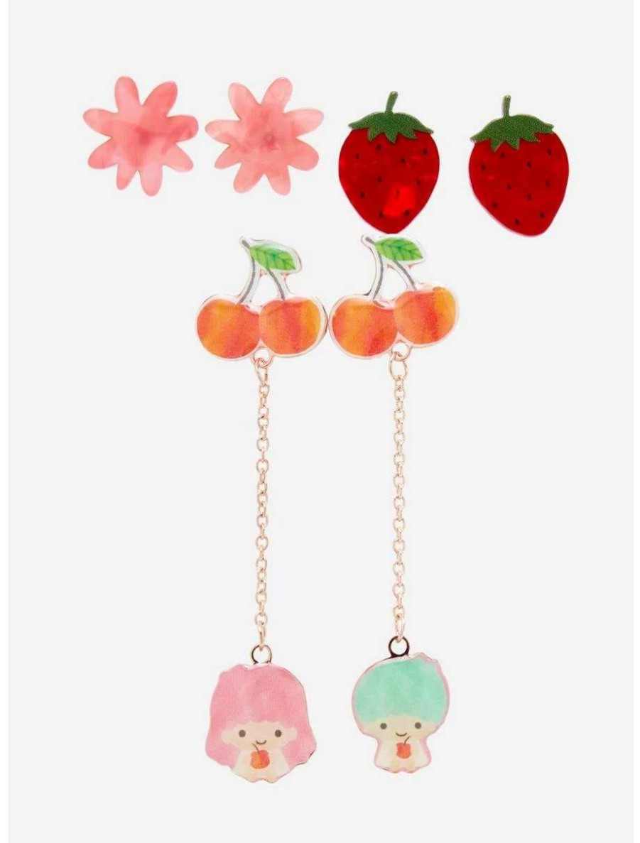 Earrings * | Earrings Sanrio Fruits Hello Kitty And Friends Earring Set Boxlunch Exclusive