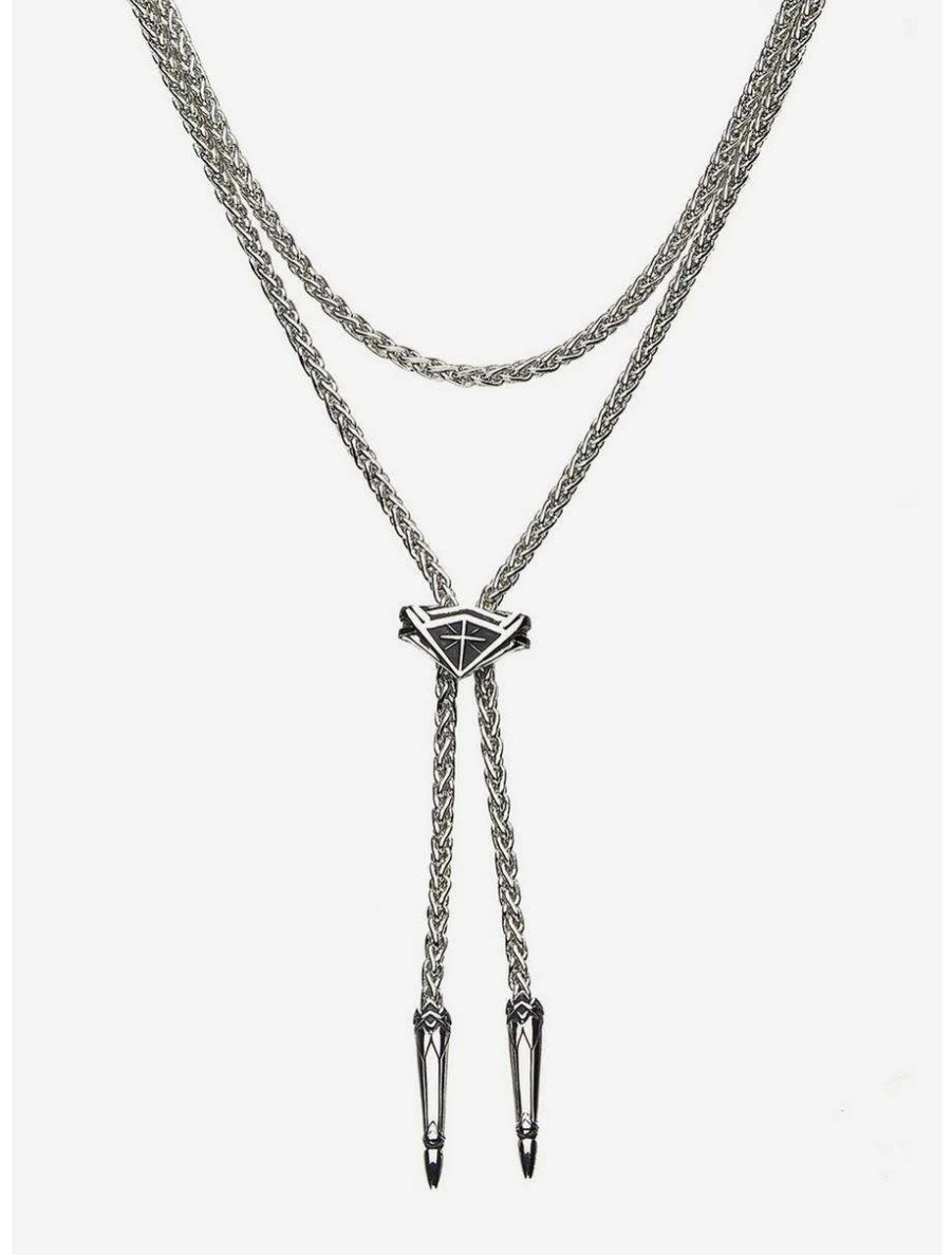 Necklaces * | Necklaces Dc Comics Wonder Woman Rocklove Lasso Of Truth Bolo Necklace Silver