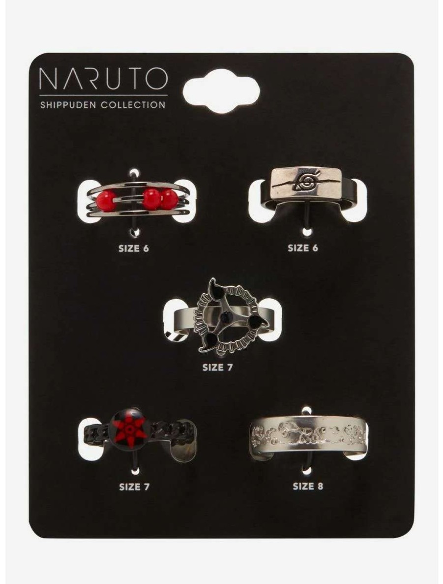 Rings * | Rings Naruto Shippuden Icons Fidget Ring Set Boxlunch Exclusive