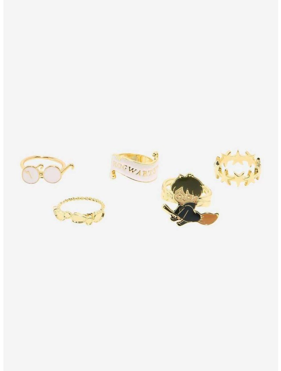 Rings * | Rings Harry Potter Icons Ring Set Boxlunch Exclusive