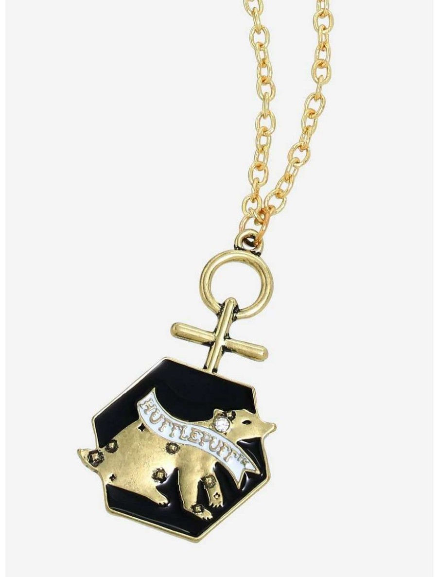 Necklaces * | Necklaces Harry Potter Hufflepuff Pendant Necklace Boxlunch Exclusive