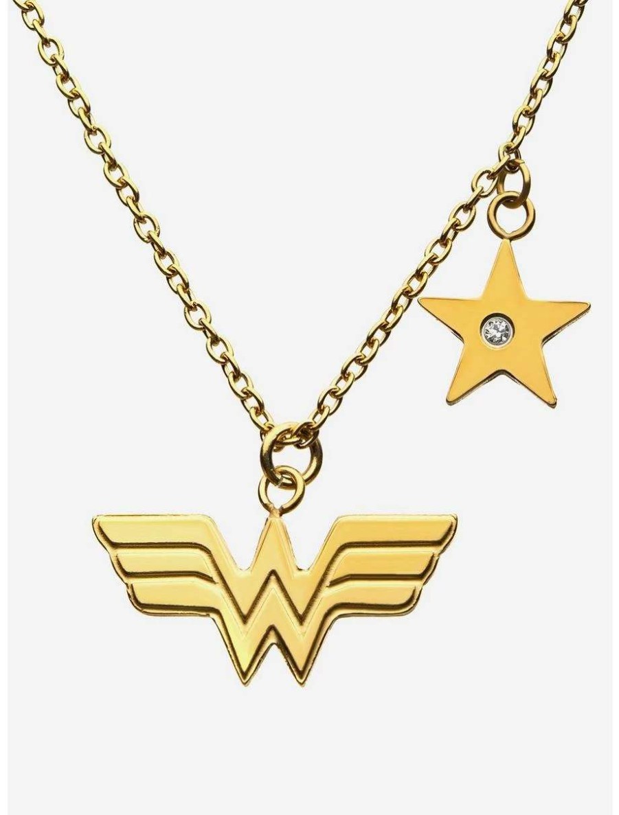 Necklaces * | Necklaces Dc Comics Wonder Woman Stainless Steel Gold Plated Necklace