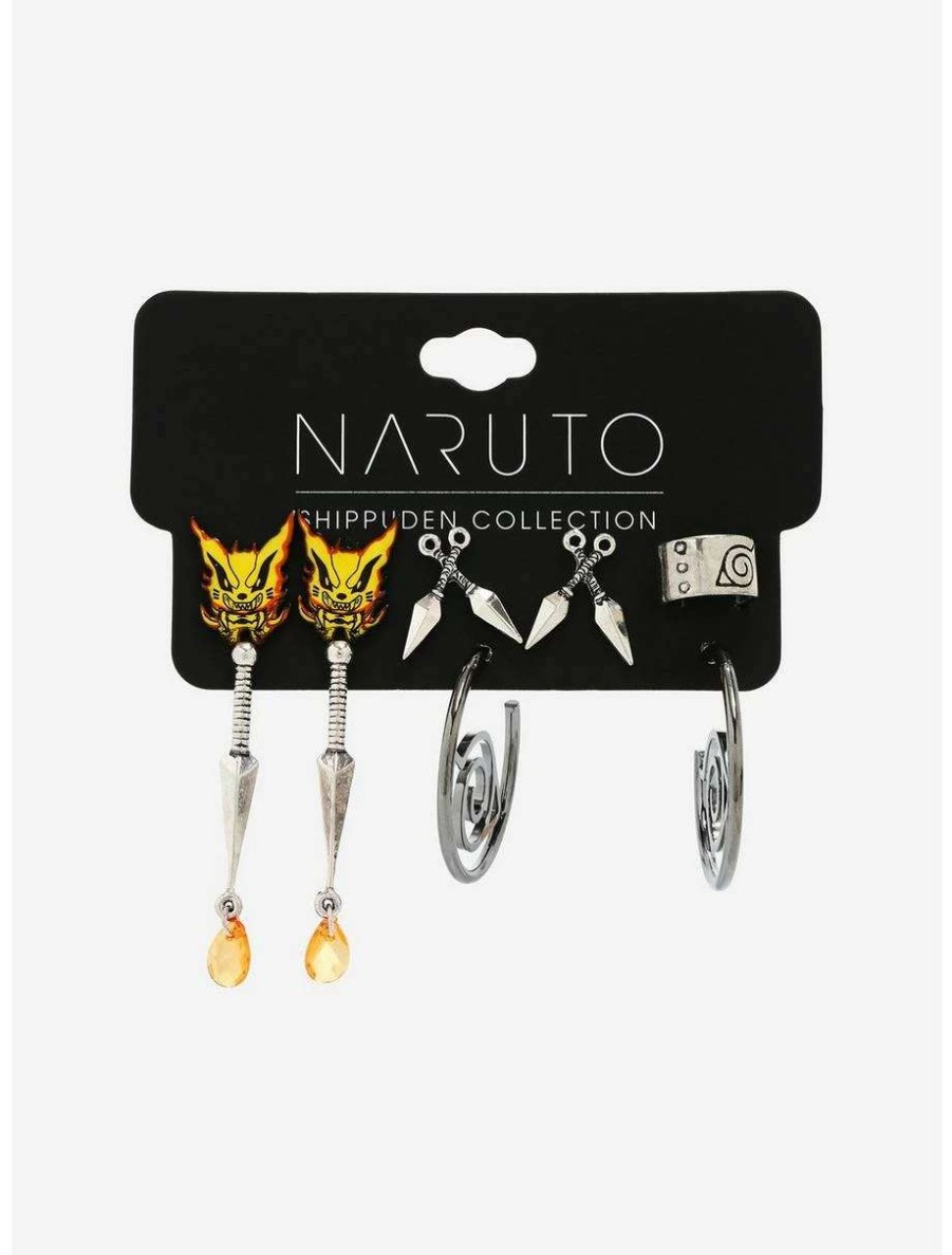 Earrings * | Earrings Naruto Shippuden Hidden Leaf Village Kunai Earring Set Boxlunch Exclusive