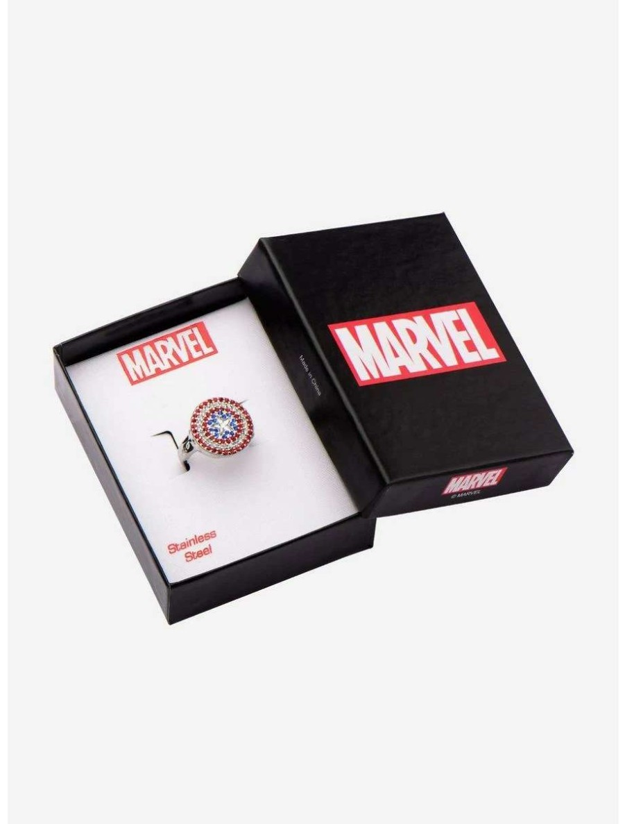 Rings * | Rings Marvel Stainless Steel Captain America Ring