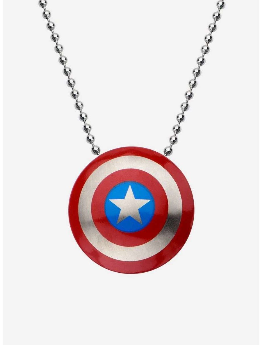 Necklaces * | Necklaces Marvel Captain America Shield Necklace