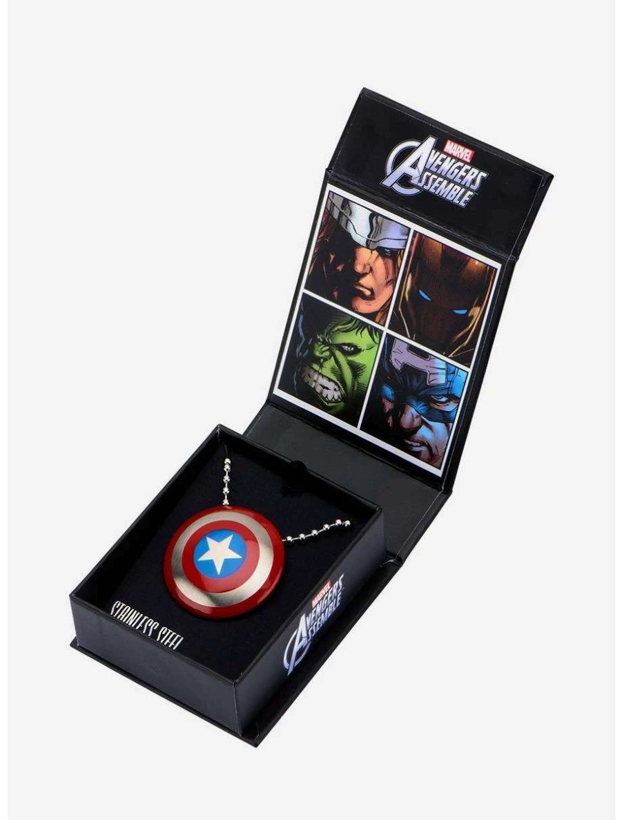 Necklaces * | Necklaces Marvel Captain America Shield Necklace