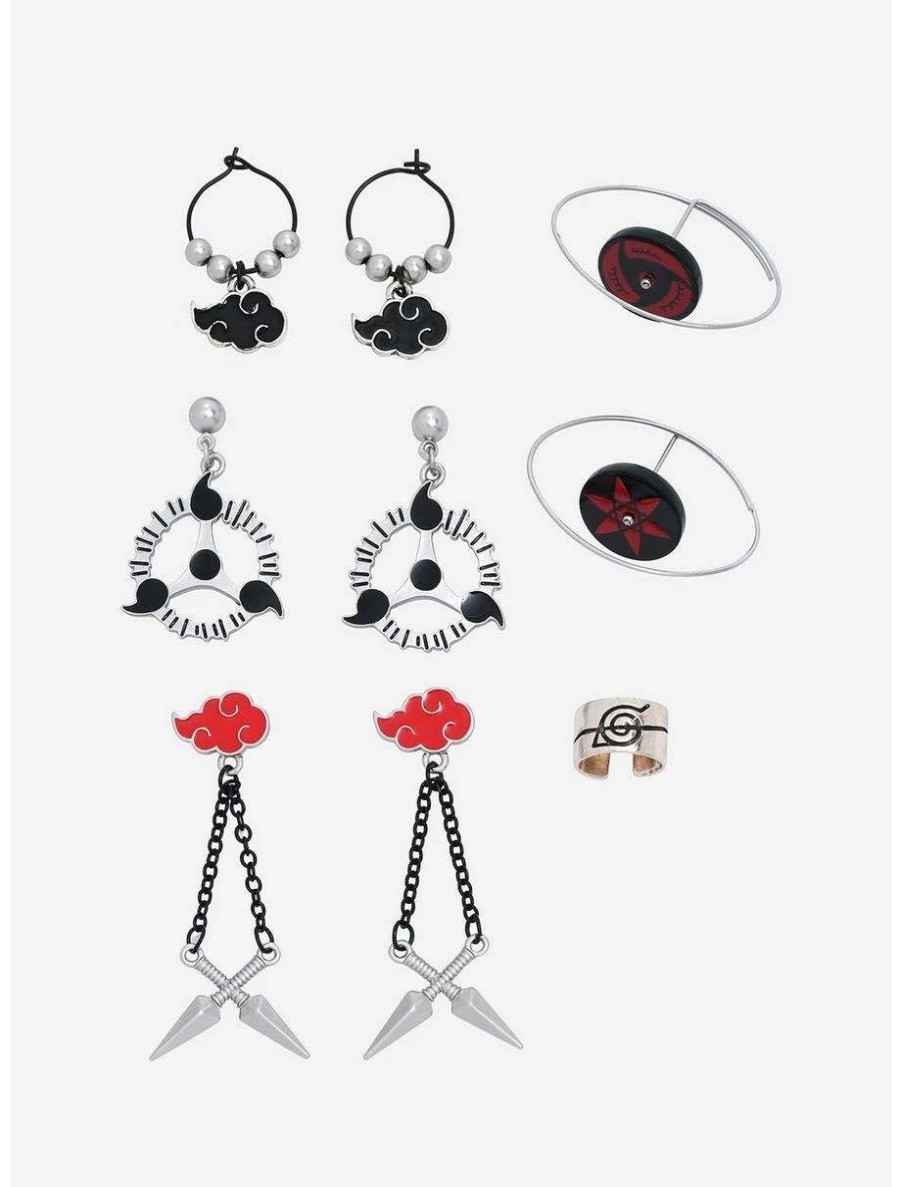 Earrings * | Earrings Naruto Shippuden Akatsuki Earring Set Boxlunch Exclusive