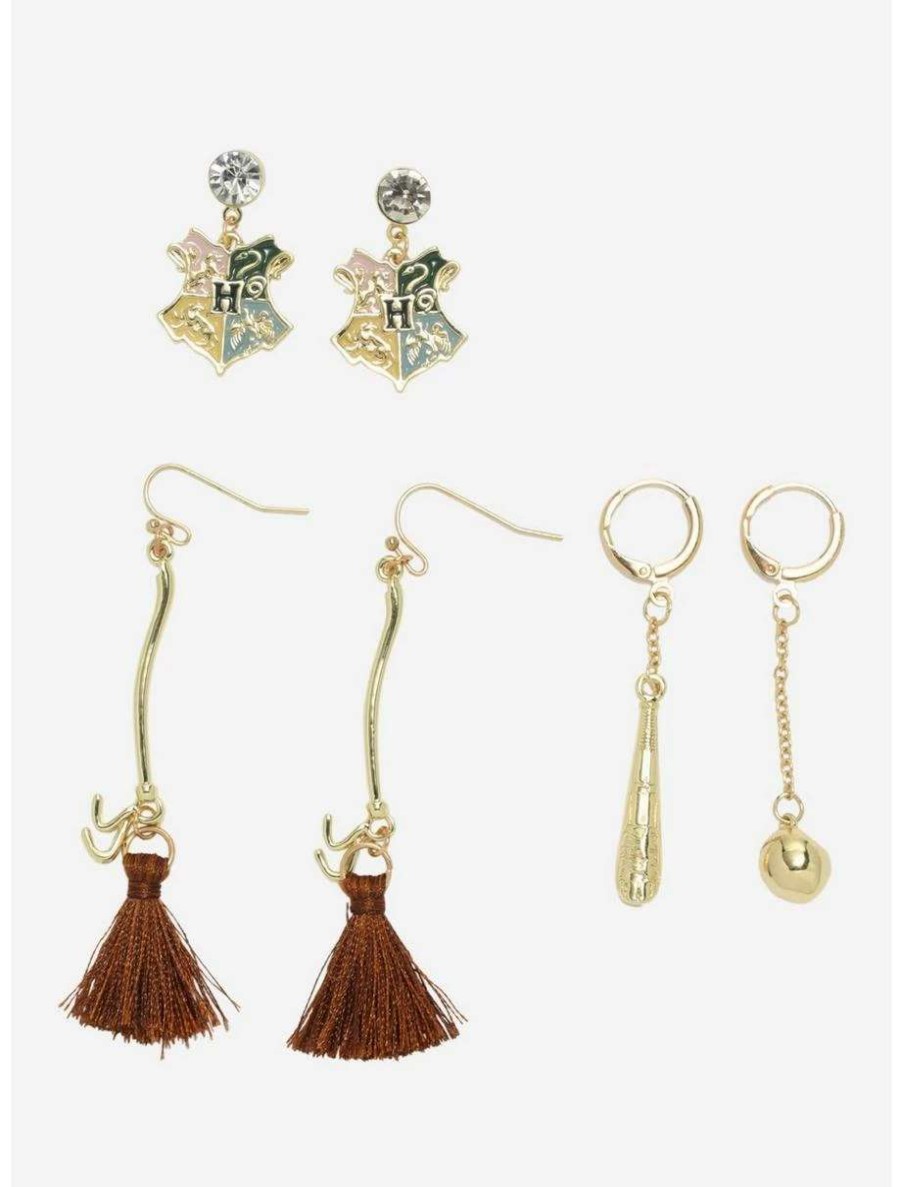 Earrings * | Earrings Harry Potter Hogwarts Quidditch Earring Set Boxlunch Exclusive