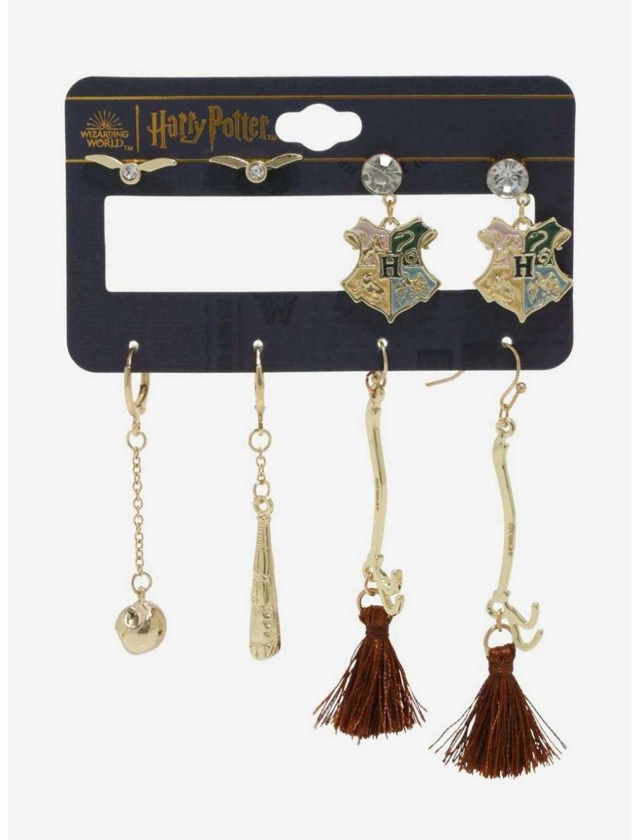 Earrings * | Earrings Harry Potter Hogwarts Quidditch Earring Set Boxlunch Exclusive