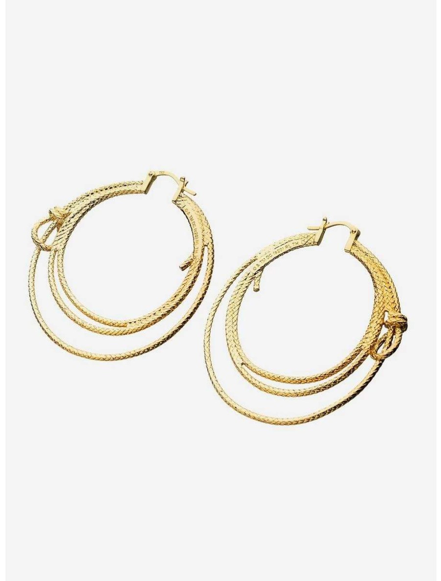 Earrings * | Dc Comics Wonder Woman Rocklove Lasso Hoop Earrings Gold