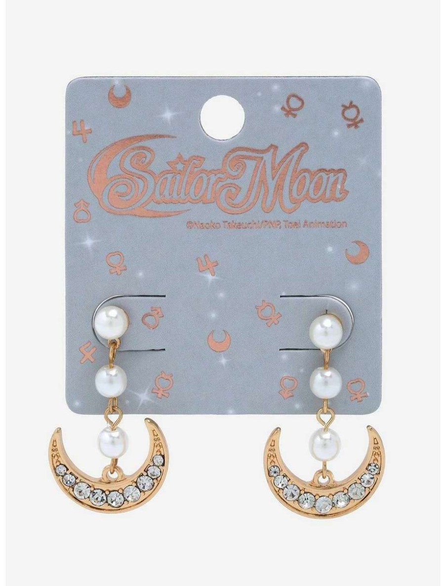 Earrings * | Sailor Moon Crescent Moon Earrings Boxlunch Exclusive